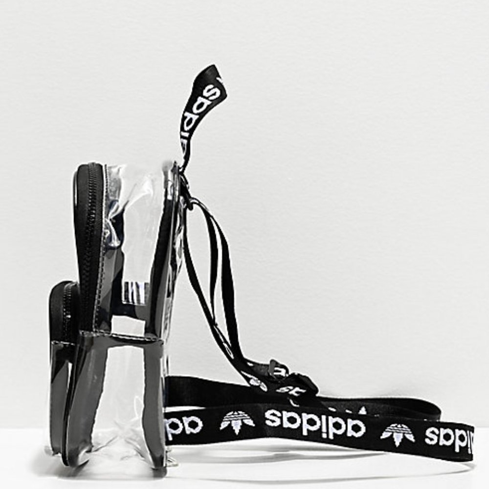 Adidas Transparent Mini Trefoil Backpack Black - Picture 12 of 16